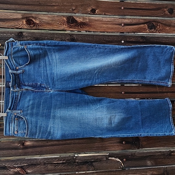 J CREW Mid Rise Flare Crop Jeans 34 Plus Size Ankle Stretch Waist 40" Inseam 25" - Picture 3 of 12